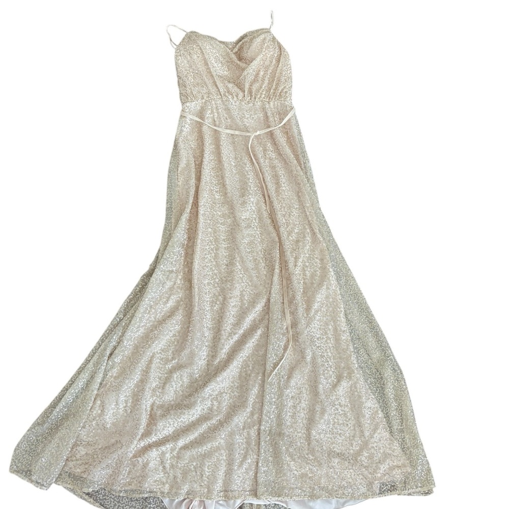NWT MORILEE MADELINE GARDNER gold bridesmaid dress size 10 - Picture 11 of 16